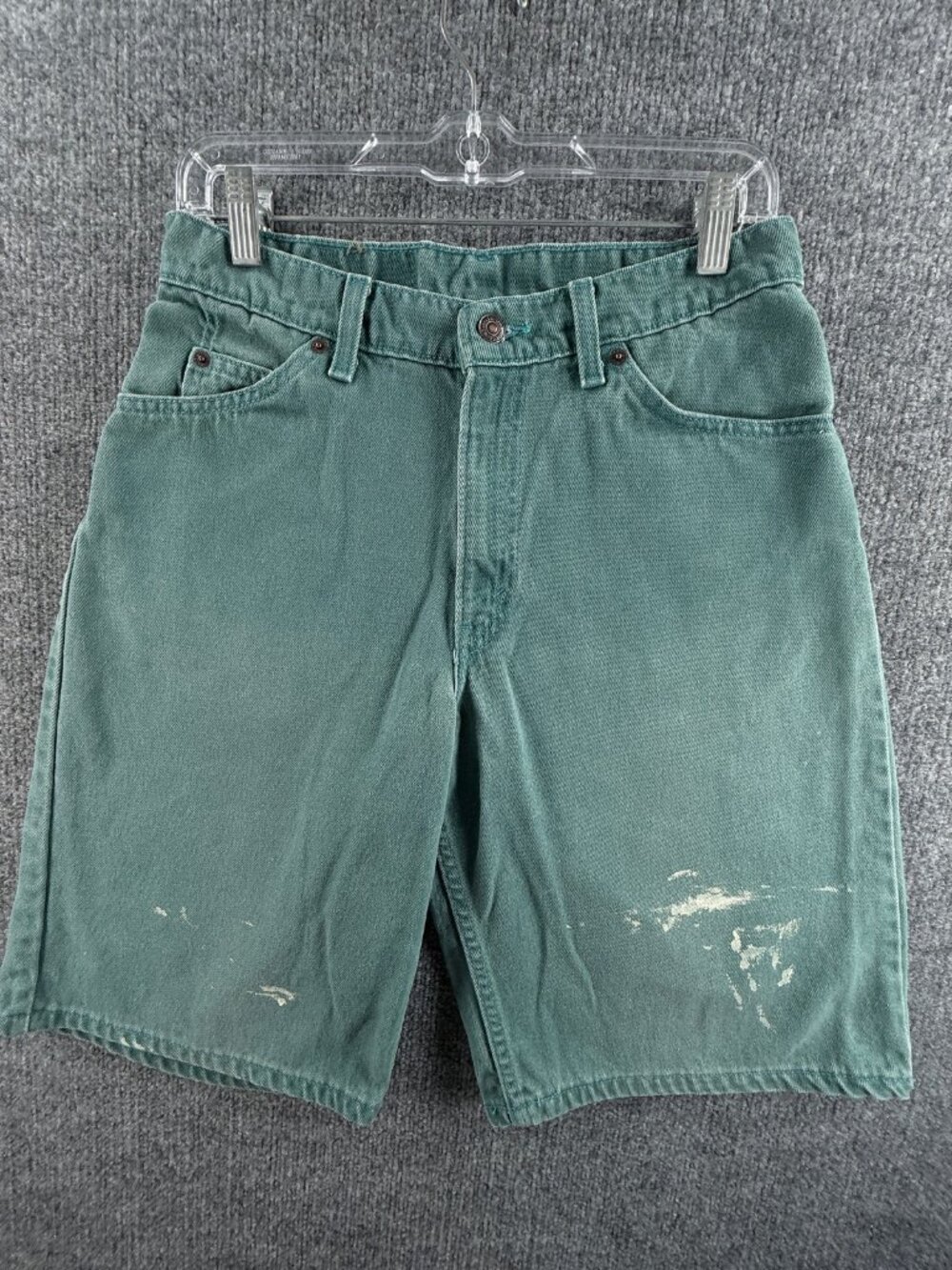 VTG Levis Orange Tab 560 Loose Cotton Denim USA 30 Jort Green Shorts ACTL 30x11
